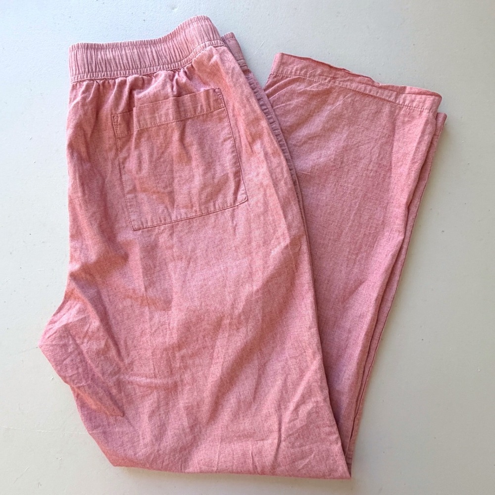 J.Crew Re-Imagined Mens Medium Red Cotton Drawstring Elastic Waist Lounge Pants